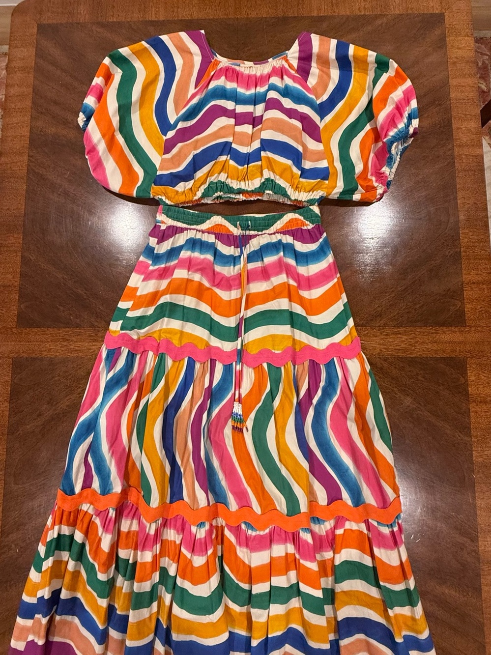 Farm Rio Dancing Stripes Two-Piece Set
